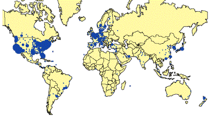 Distribution of internet coverage